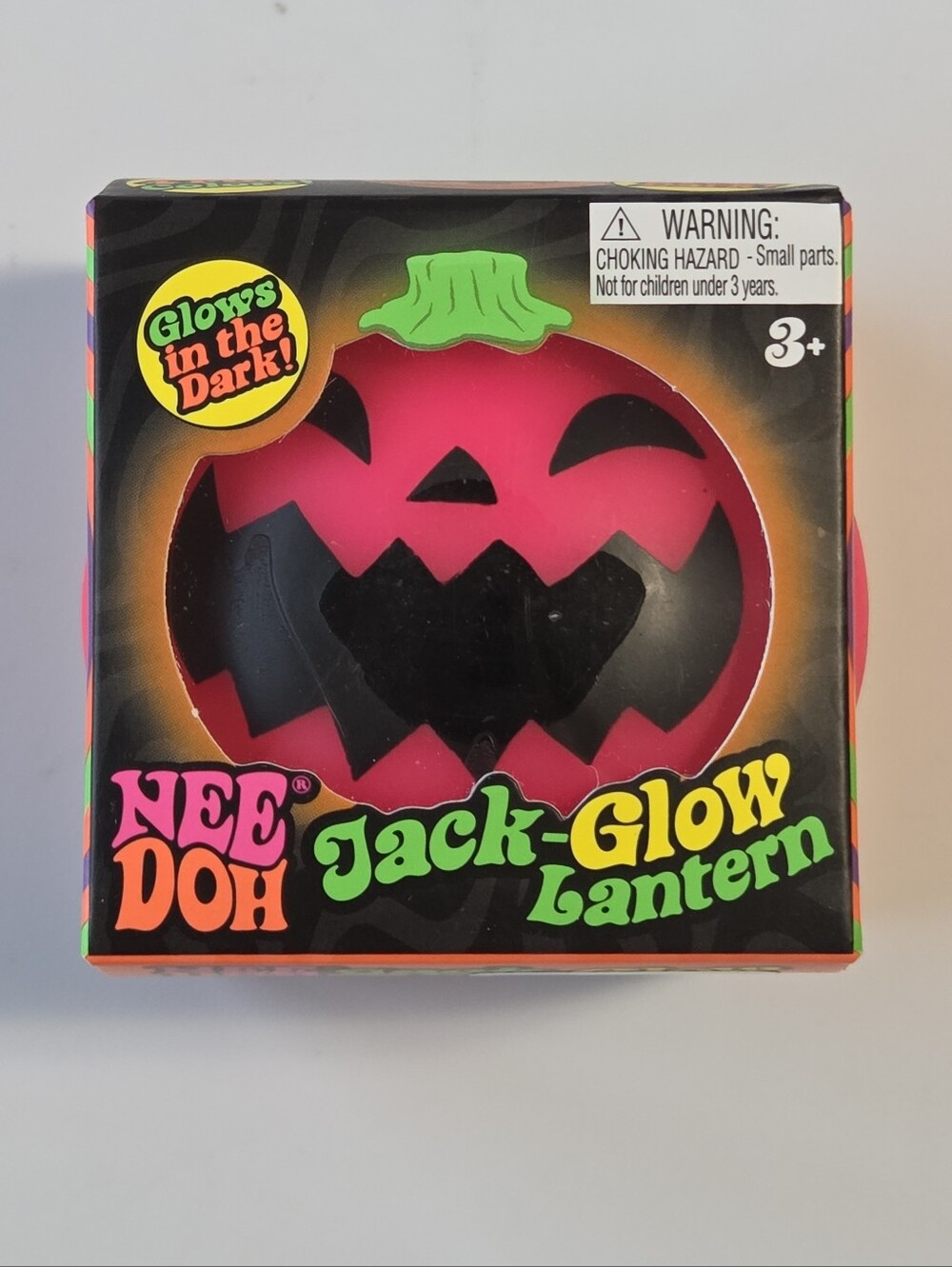 NeeDoh Pink Jack Glow Lantern Pumpkin Rare Glow in Dark Halloween 🎃